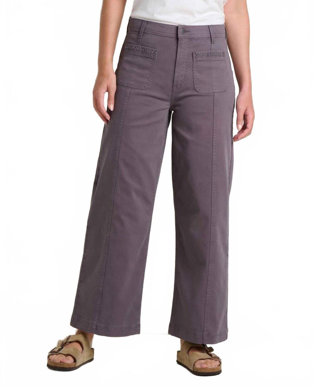 NEW TOAD&CO linden wide leg pants in ash embroidery